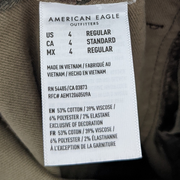 American Eagle Camouflage High Rise Jegging JeansCrop Green Pockets Size 4 - Picture 9 of 13